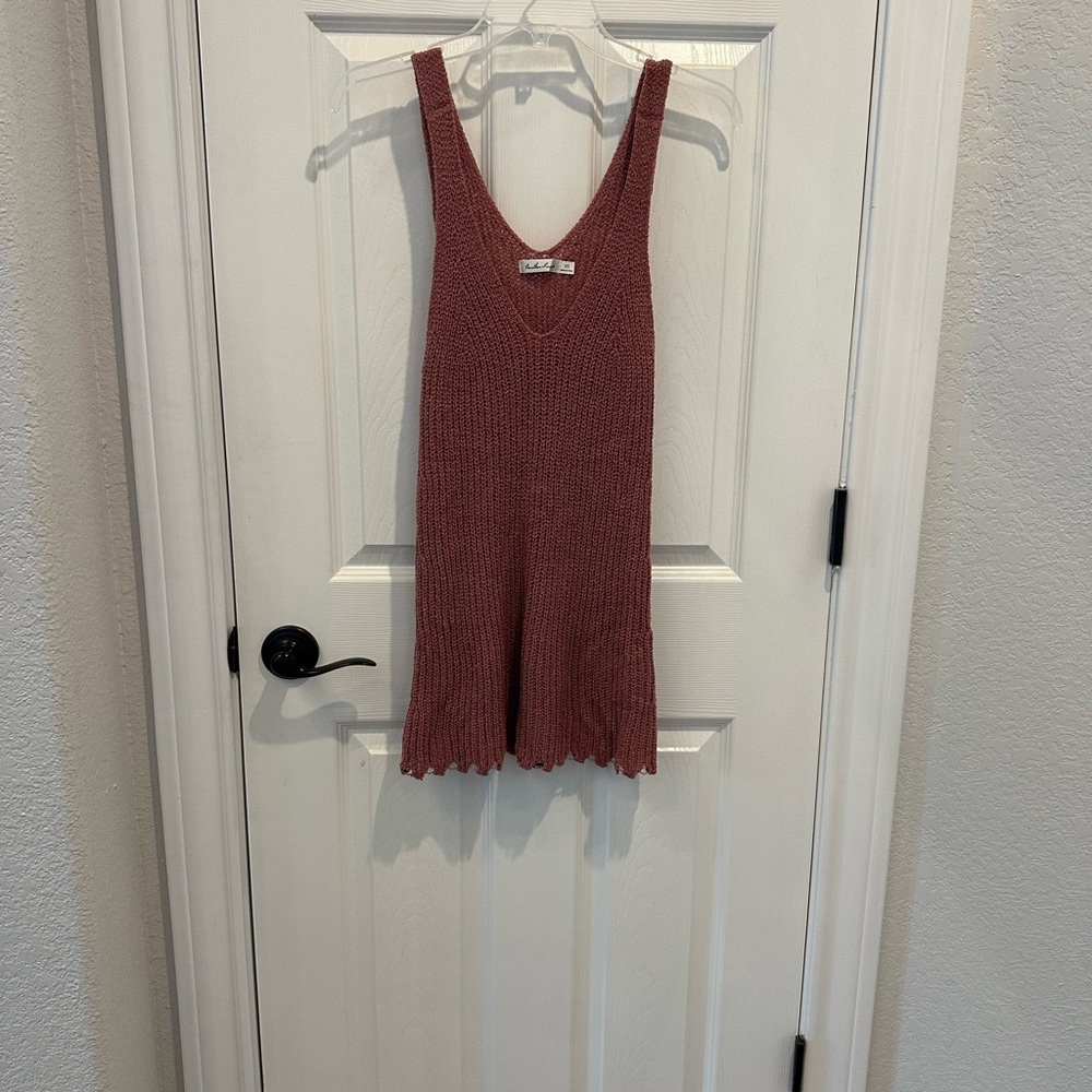 Rust Knit Sleeveless Sweater XS